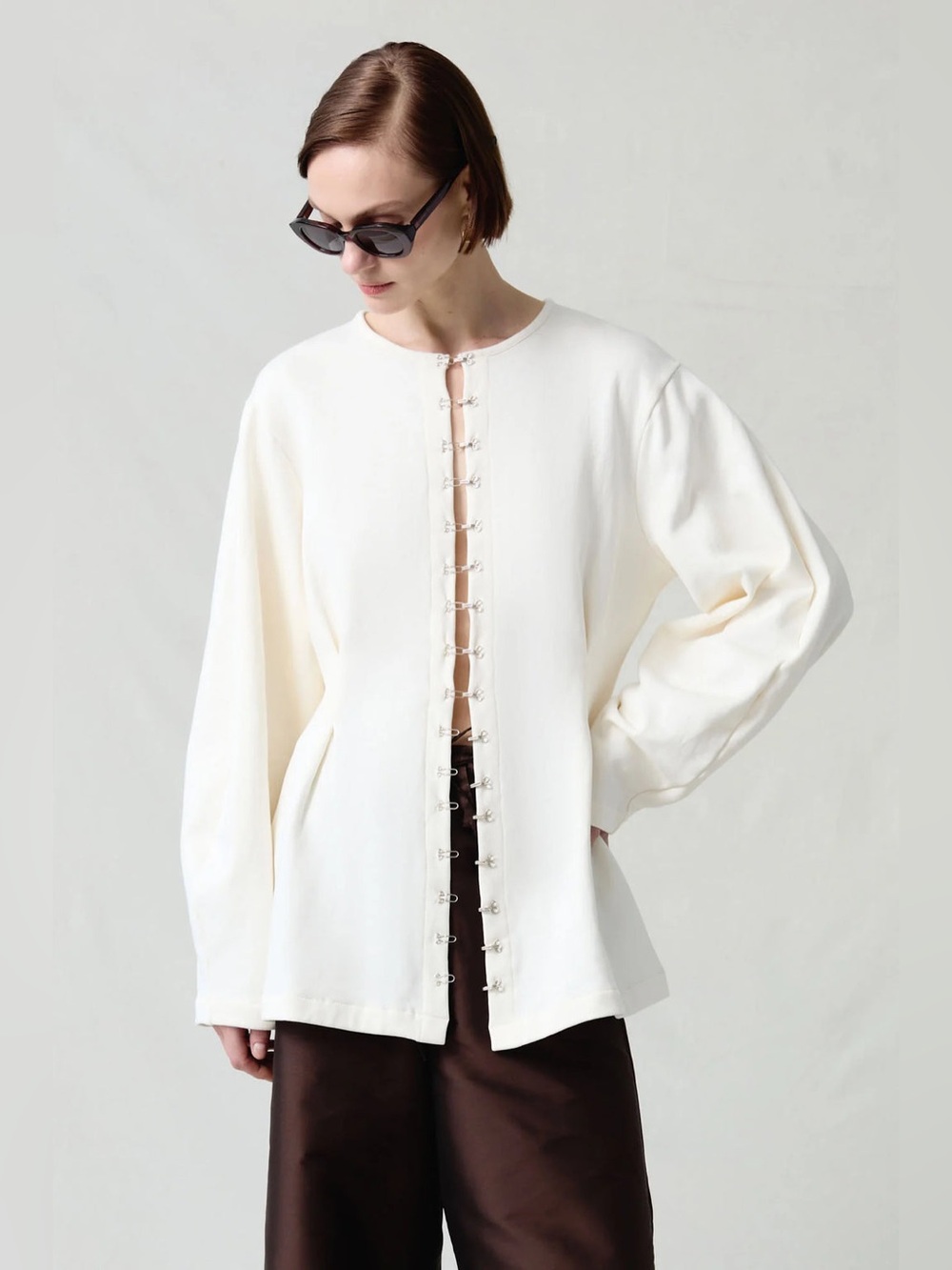 Chan Luu Pinch Waist Cardigan Ivory